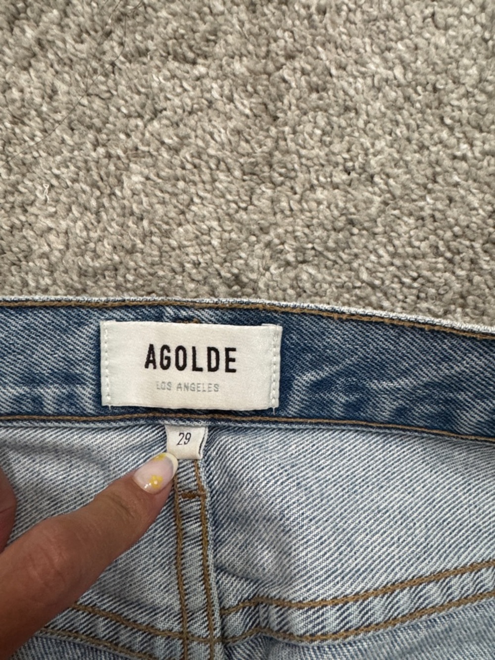 Agolde Light Blue High-Rise Straight Jeans - Picture 3 of 5